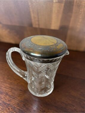 Clear Glass Pitcher with Ornate Wm. A. Rogers Lid